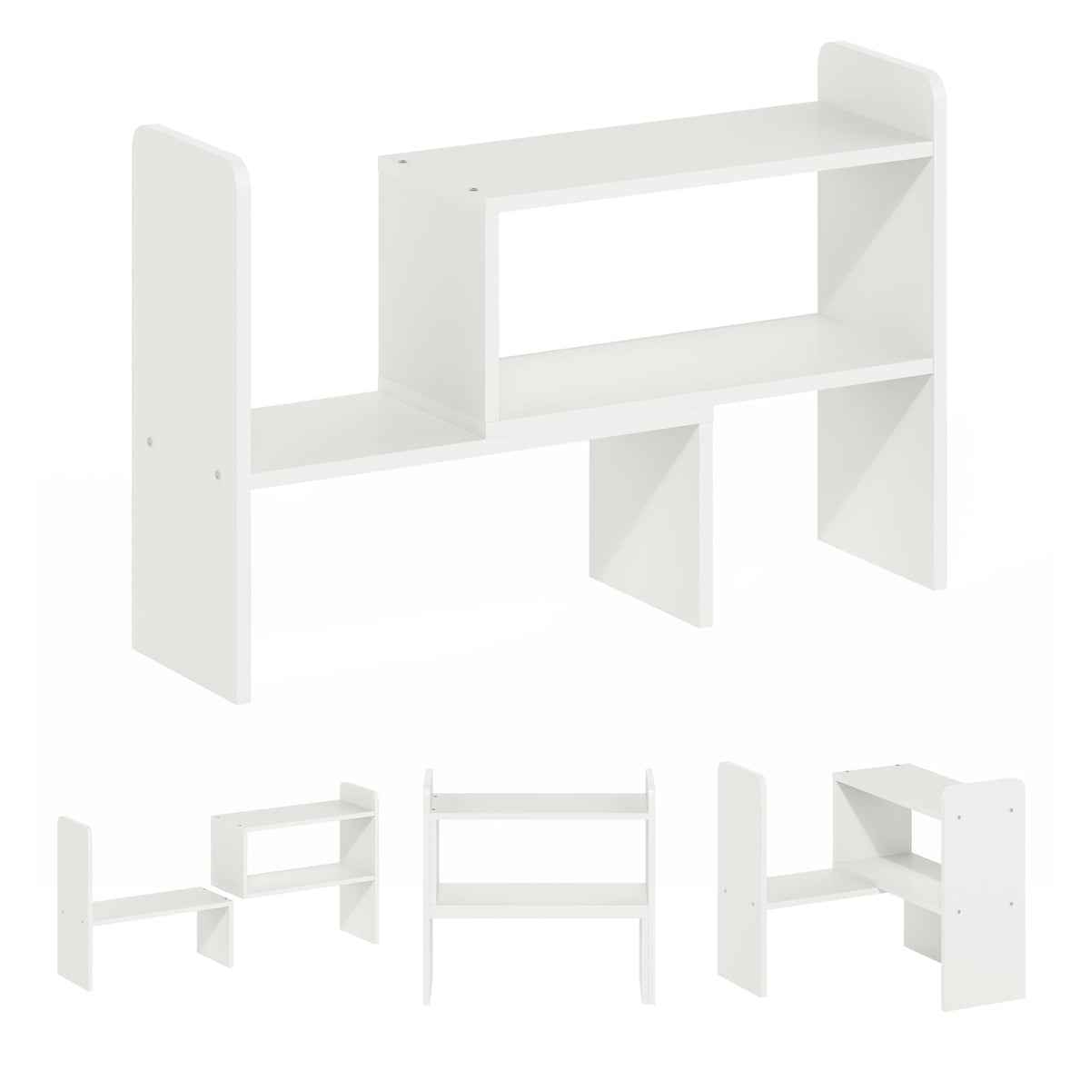 Furinno HERMITE Desk File Folder Organizers, 3-Shelf Desktop Office Organization Racks, Desk Top Display Book Shelf, for Paper, Office Supplies, Magazine, Bauhaus Oak