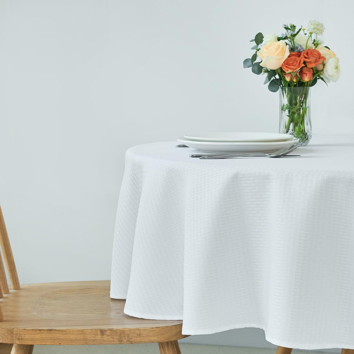 maxmill Rectangle Tablecloth Weaved Pattern Waterproof Spillproof Wrinkle Free Table Cloth, Kitchen Dining Tabletop Decoration, Fabric Table Cover for Holiday Parties, 52 x 70 Inch, Sage Green