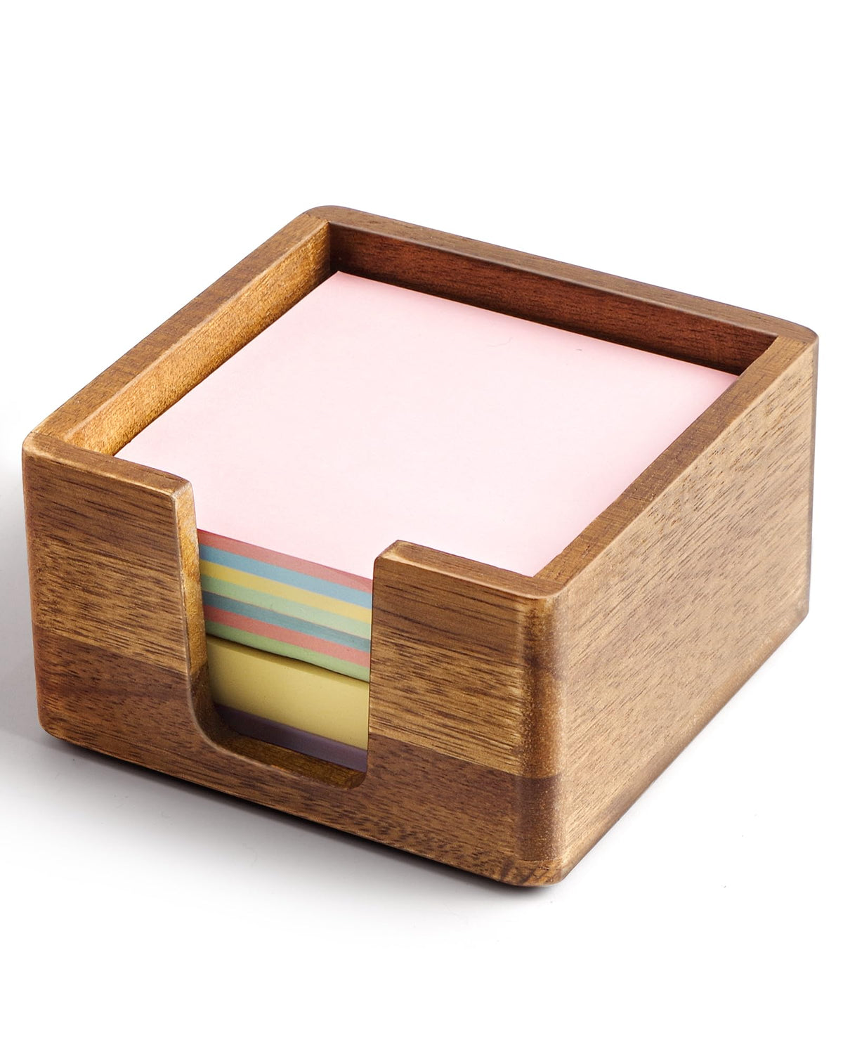 Acacia Wood Desk Organizer Set with Sticky Note Holder, Pencil Pen Cup & Paper Clip Storage, Office Desk Accessories for Marker Craft (Set of 3)