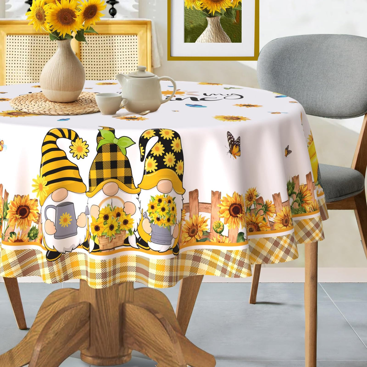 Hexagram Boho Tablecloth 60x84 Inches Rectangle, Bohemia Style Tablecloth