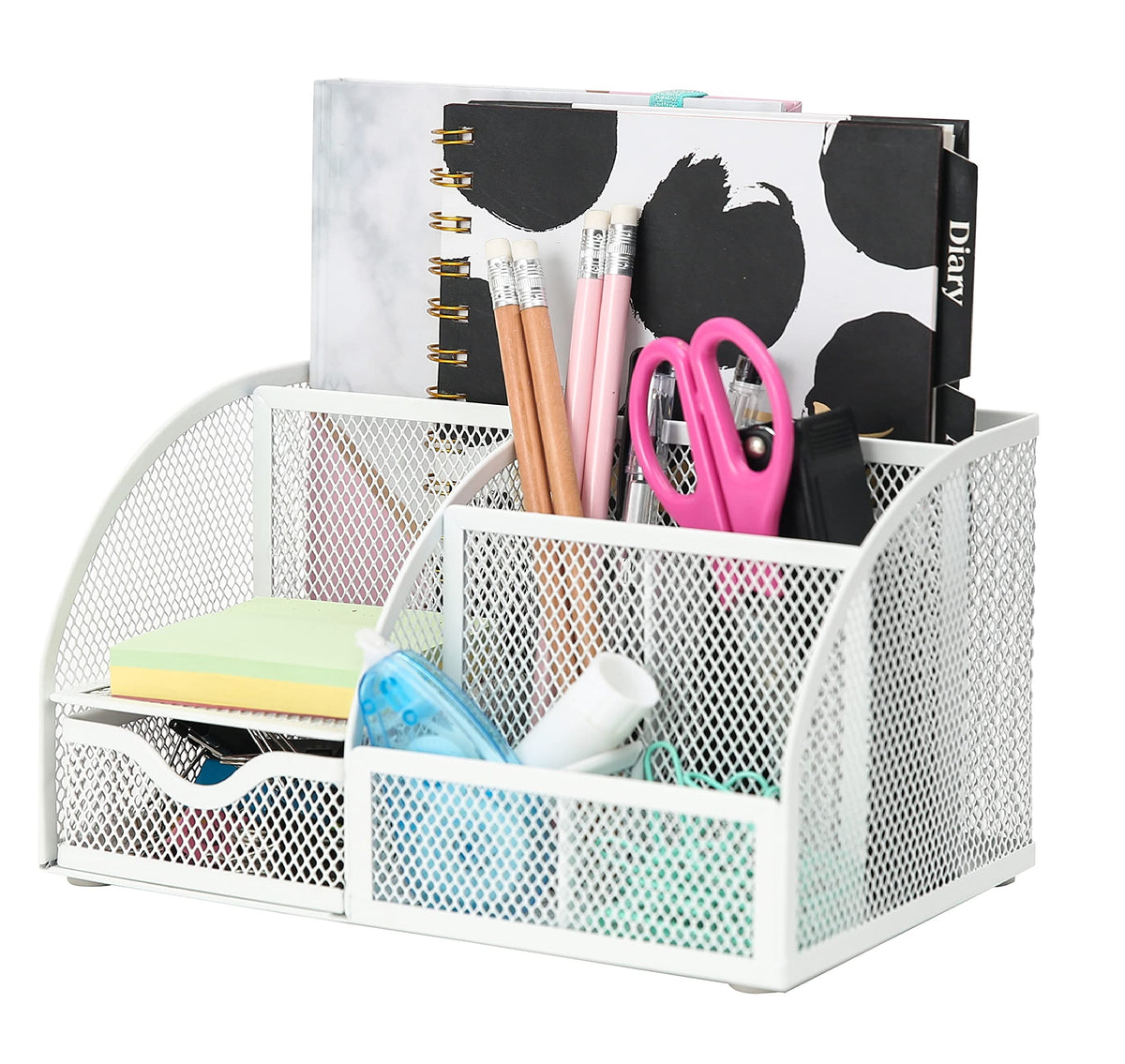 Exerz Desk Organizer 7 Compartment Pencil Holder Office Tidy Caddy Black