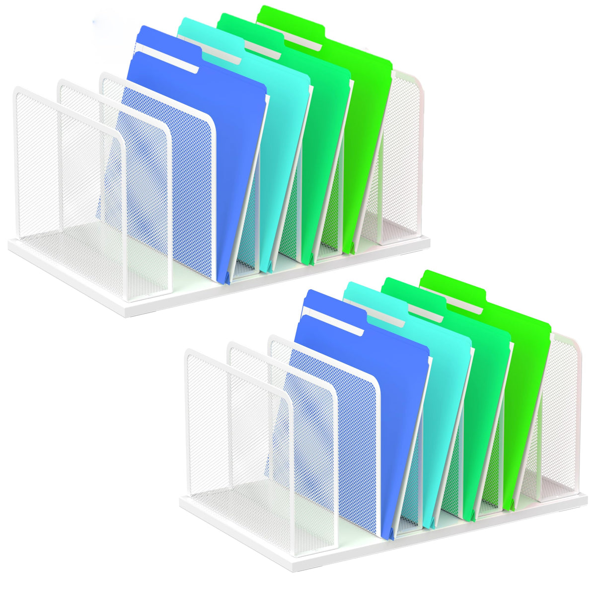 Kuntine.B Desk File Organizer Upright Mesh Desktop Organizer File Sorter Office Organization File Holder for Home, Office & Classroom (Black, 1 Pack 5-Section)
