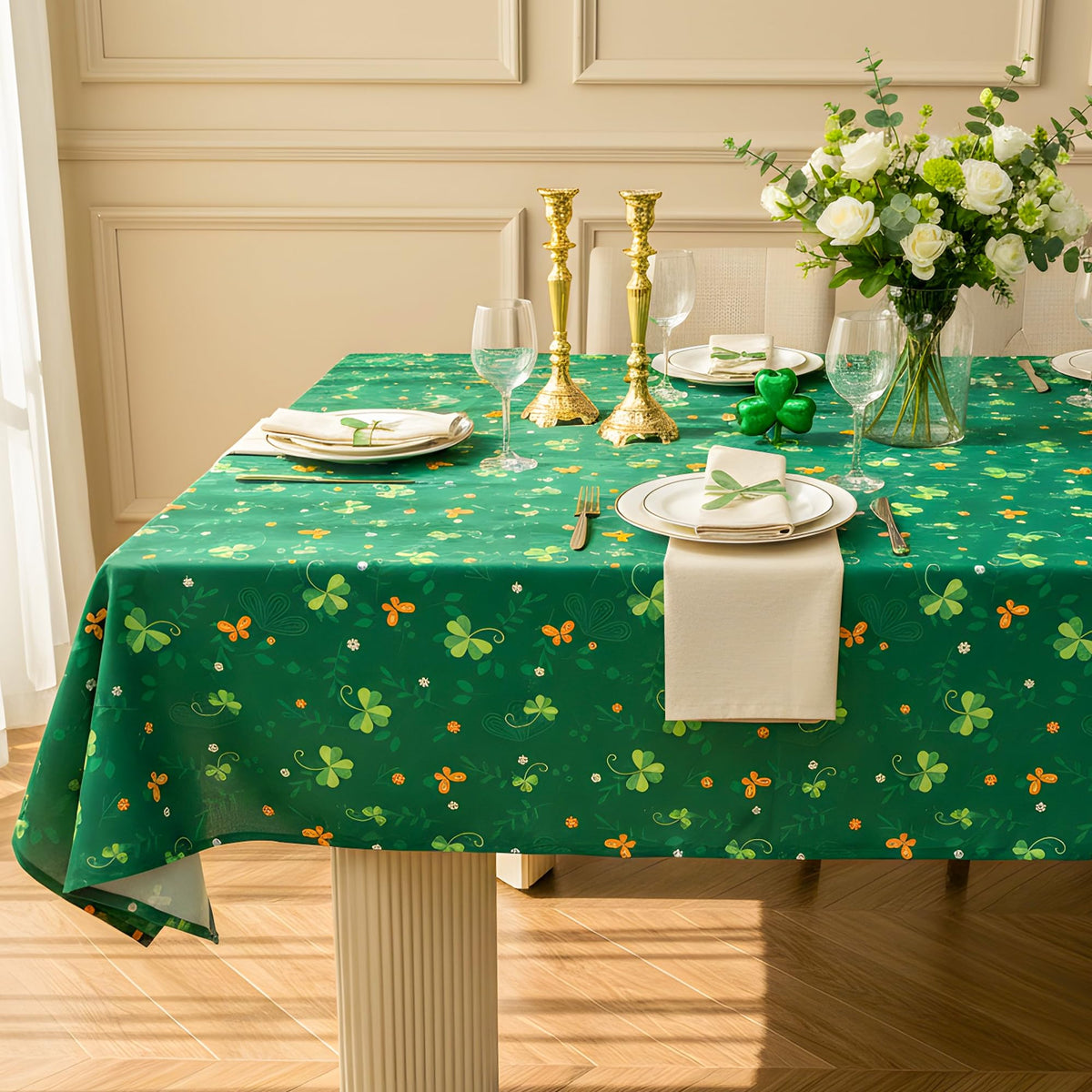 Summer Spring Tablecloth – Waterproof, Stain Resistant, Eucalyptus Floral Design for Dining, Kitchen, Outdoor, Picnic, Easy Clean, Vibrant and Durable Boho Home Decor, W60 x L84