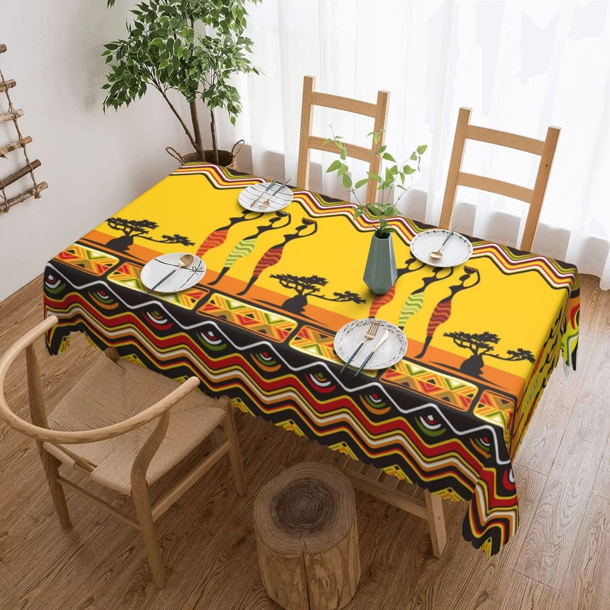 African Women Dancers Rectangle Tablecloth Home Decor 54x72 Inch