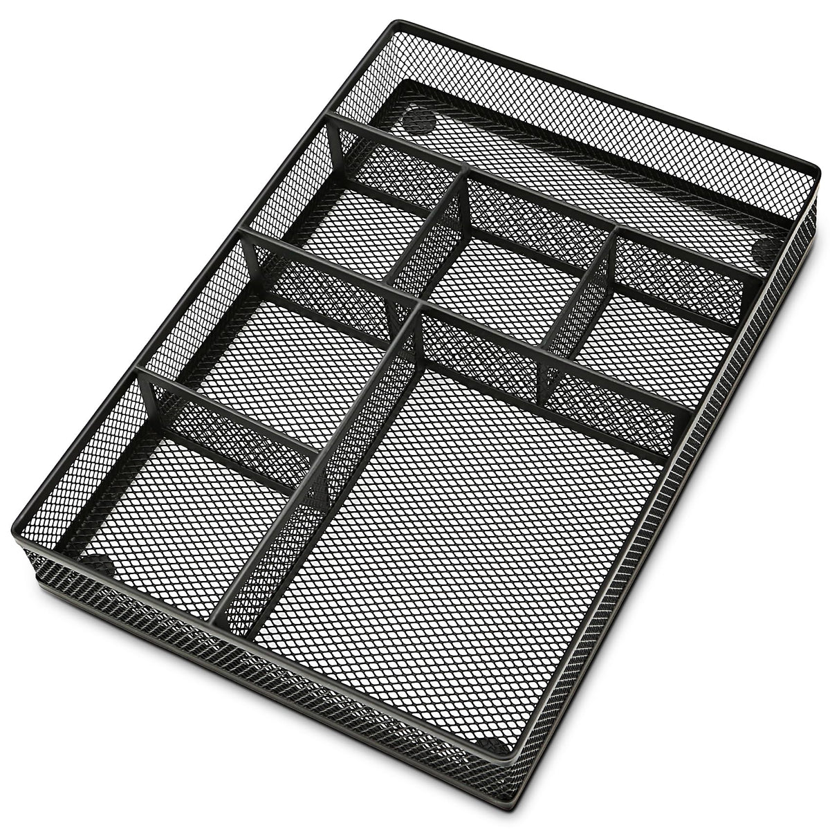 shenee Desk Drawer Organizer Tray,Drawer Organizer for Office and Home,Desk Organizer with Drawers,4 Compartments,Non-Slip Desk Organizers and Accessories for Stationery Makeup School (Black)