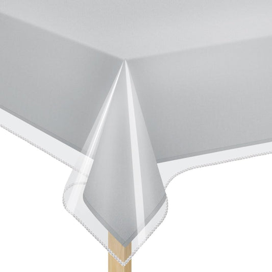 Elaine Karen Clear Plastic Table Cover Protector 54''x72'' Rectangular