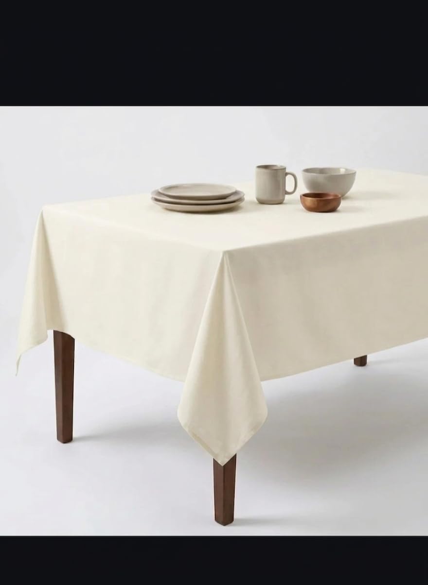 Urban Villa Tabletop Cover Kitchen Dining Tablecloth 100% Cotton Holiday Celebrations Wedding Dinner Parties White Rectangle 60X120 Inches 10-12 Seats Table Cloth