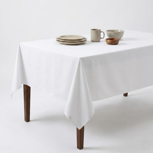 Urban Villa Tabletop Cover Kitchen Dining Tablecloth 100% Cotton Holiday Celebrations Wedding Dinner Parties White Rectangle 60X120 Inches 10-12 Seats Table Cloth