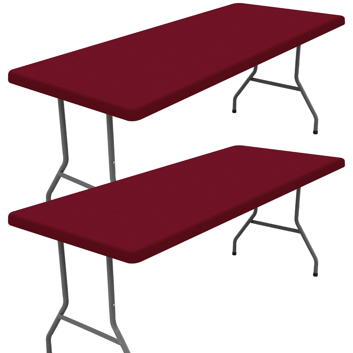 Moosfor 2 Pack Rectangle Spandex Fitted Table Cloth, 4FT Elastic Tablecloth