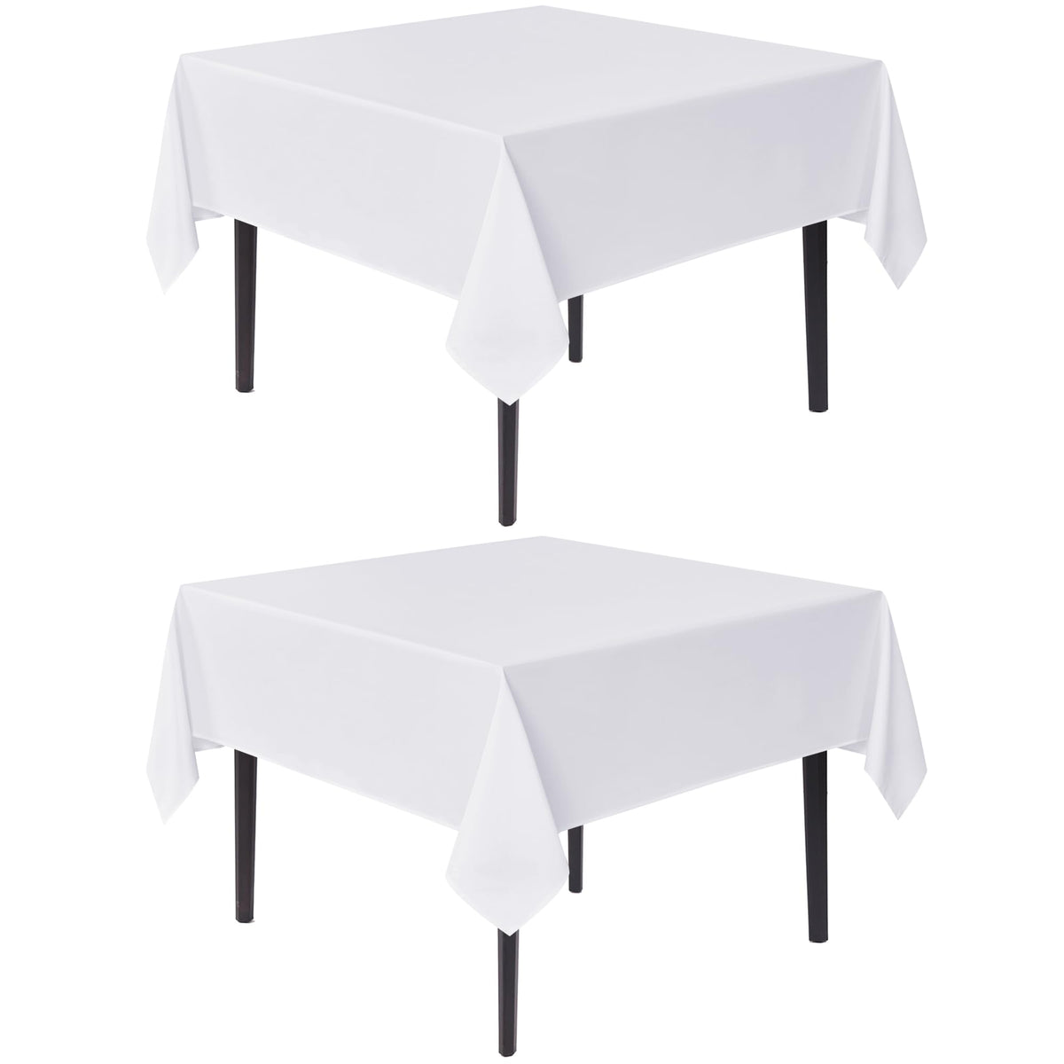 sancua Natural Square Tablecloth 54x54 Inch Fabric Card Table Cloth, 2 Pack
