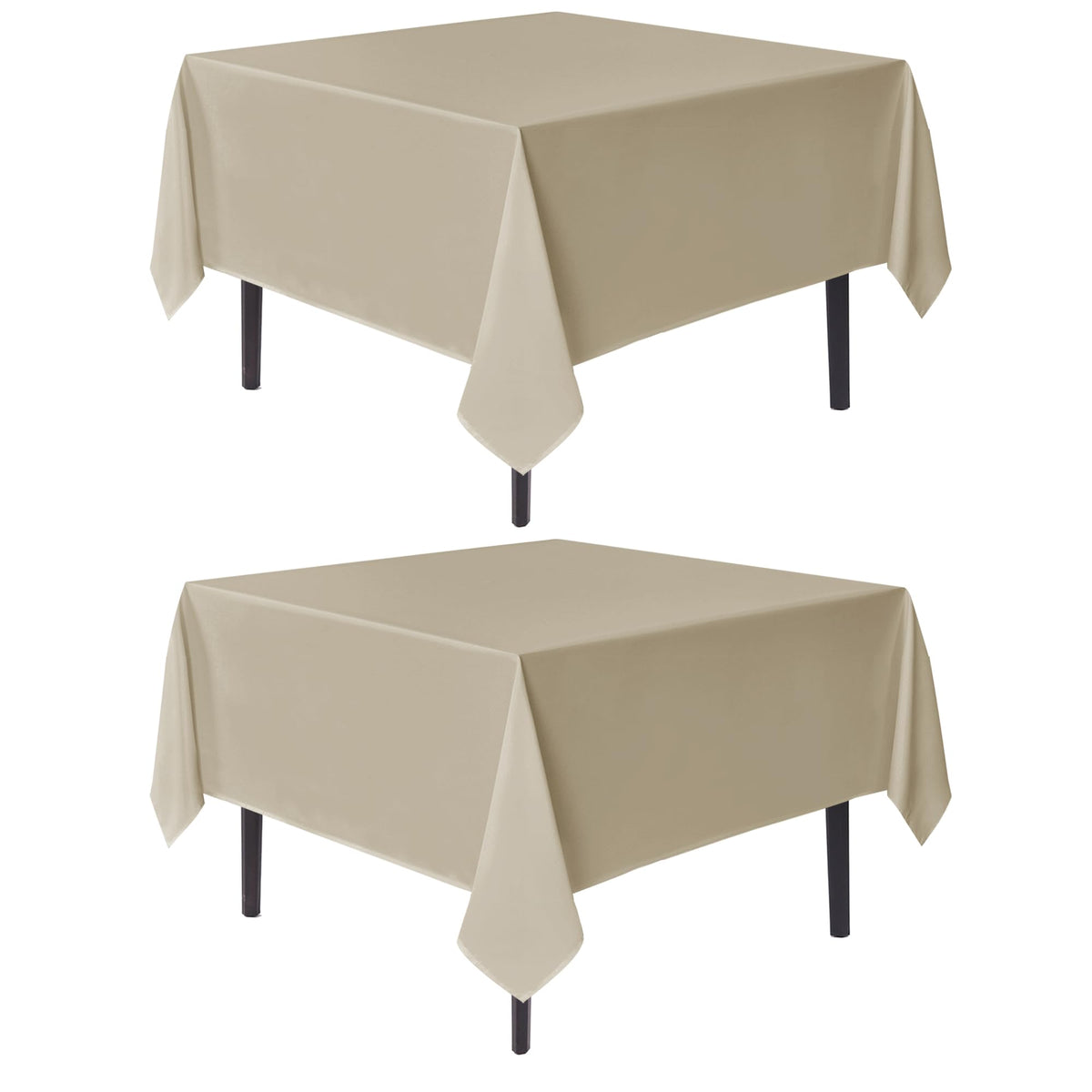 sancua Natural Square Tablecloth 54x54 Inch Fabric Card Table Cloth, 2 Pack