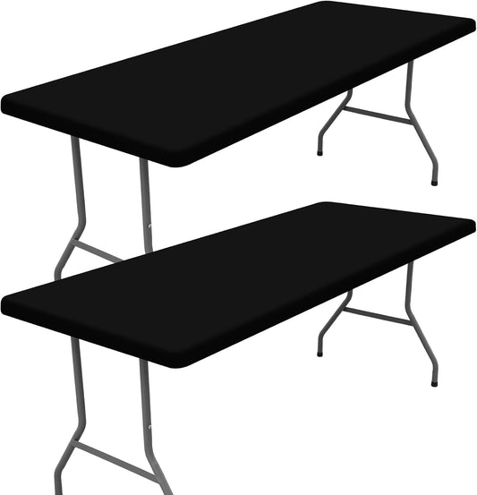 Moosfor 2 Pack Rectangle Spandex Fitted Table Cloth, 4FT Elastic Tablecloth