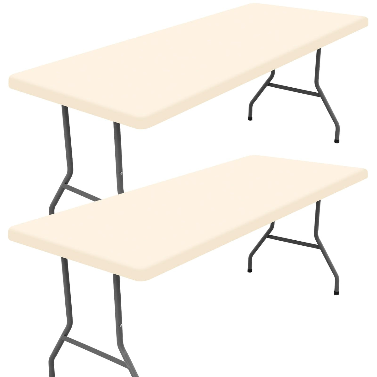 Moosfor 2 Pack Rectangle Spandex Fitted Table Cloth, 4FT Elastic Tablecloth
