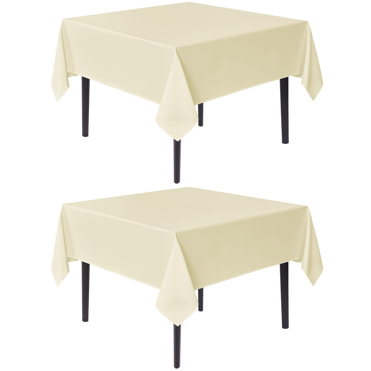 sancua Natural Square Tablecloth 54x54 Inch Fabric Card Table Cloth, 2 Pack