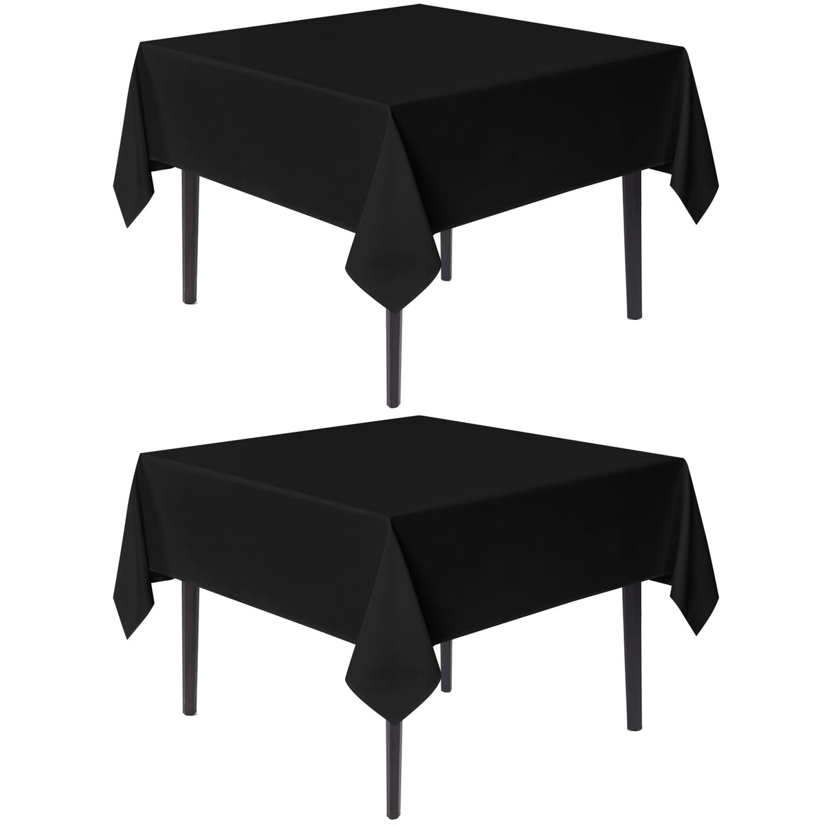 sancua Natural Square Tablecloth 54x54 Inch Fabric Card Table Cloth, 2 Pack