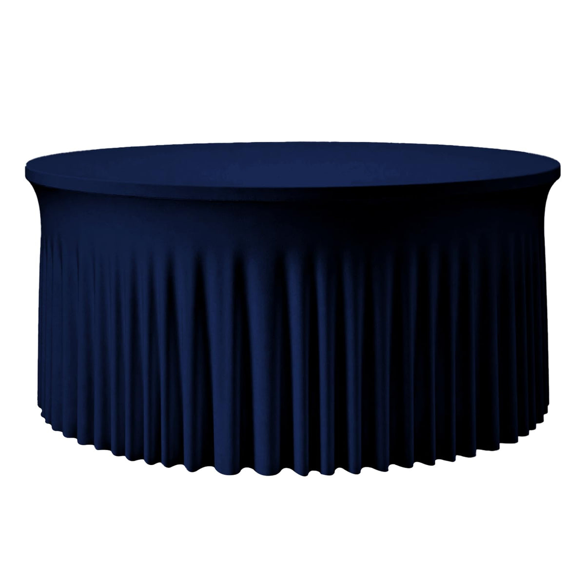 60 Inch Dark Green Round Tablecloth - Stretch Spandex Fitted Table Cover with Elastic Skirt Edge, Wrinkle-Free & Reusable for 5FT Tables Wedding Banquet Party Birthday Buffet