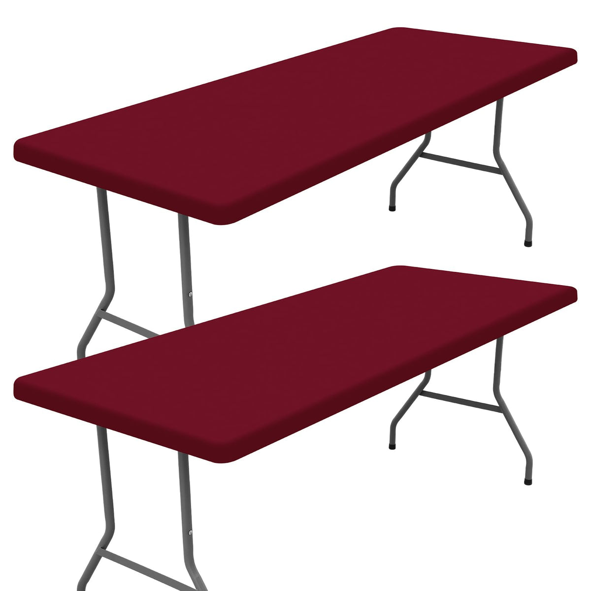 Moosfor 2 Pack Rectangle Spandex Fitted Table Cloth, 4FT Elastic Tablecloth