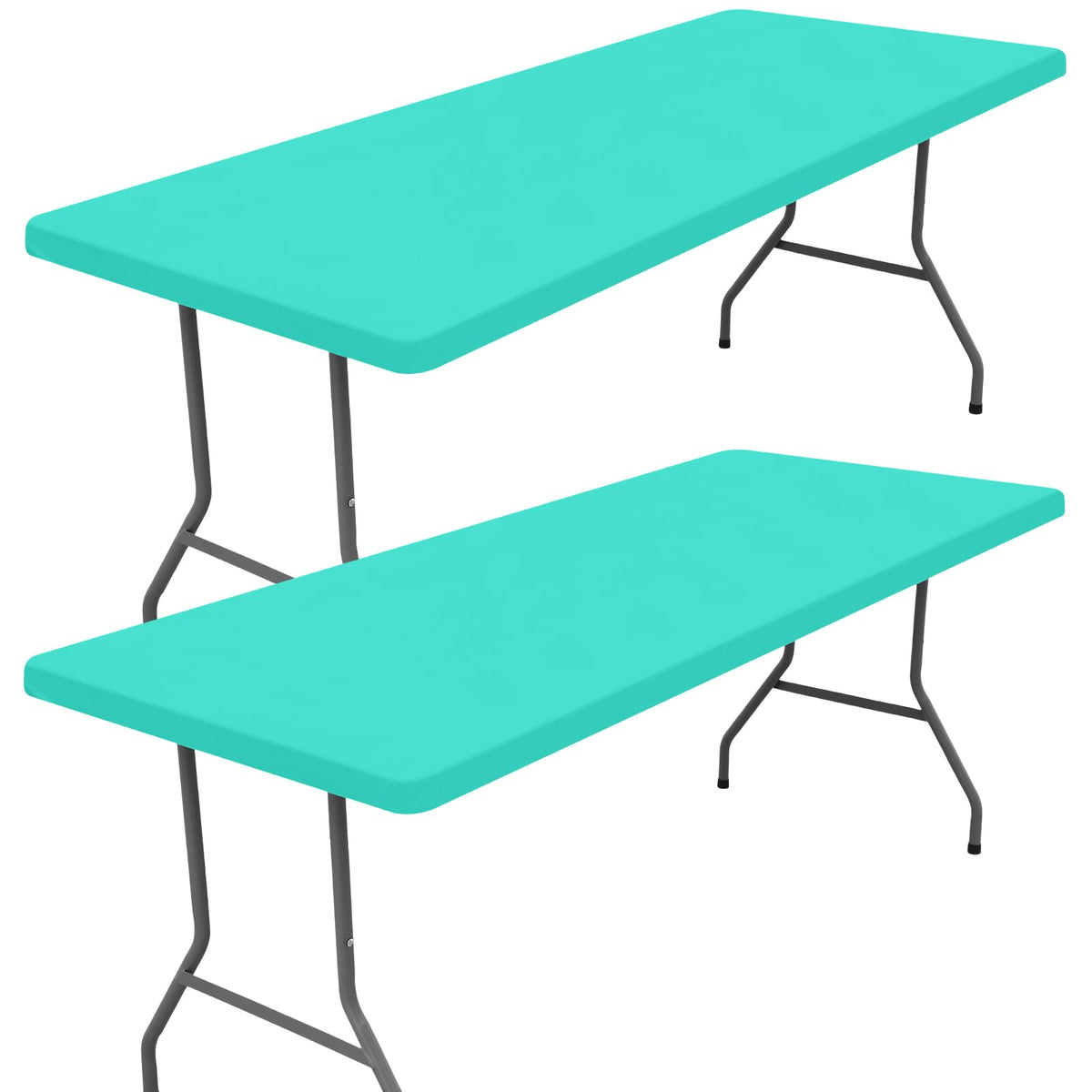 Moosfor 2 Pack Rectangle Spandex Fitted Table Cloth, 4FT Elastic Tablecloth