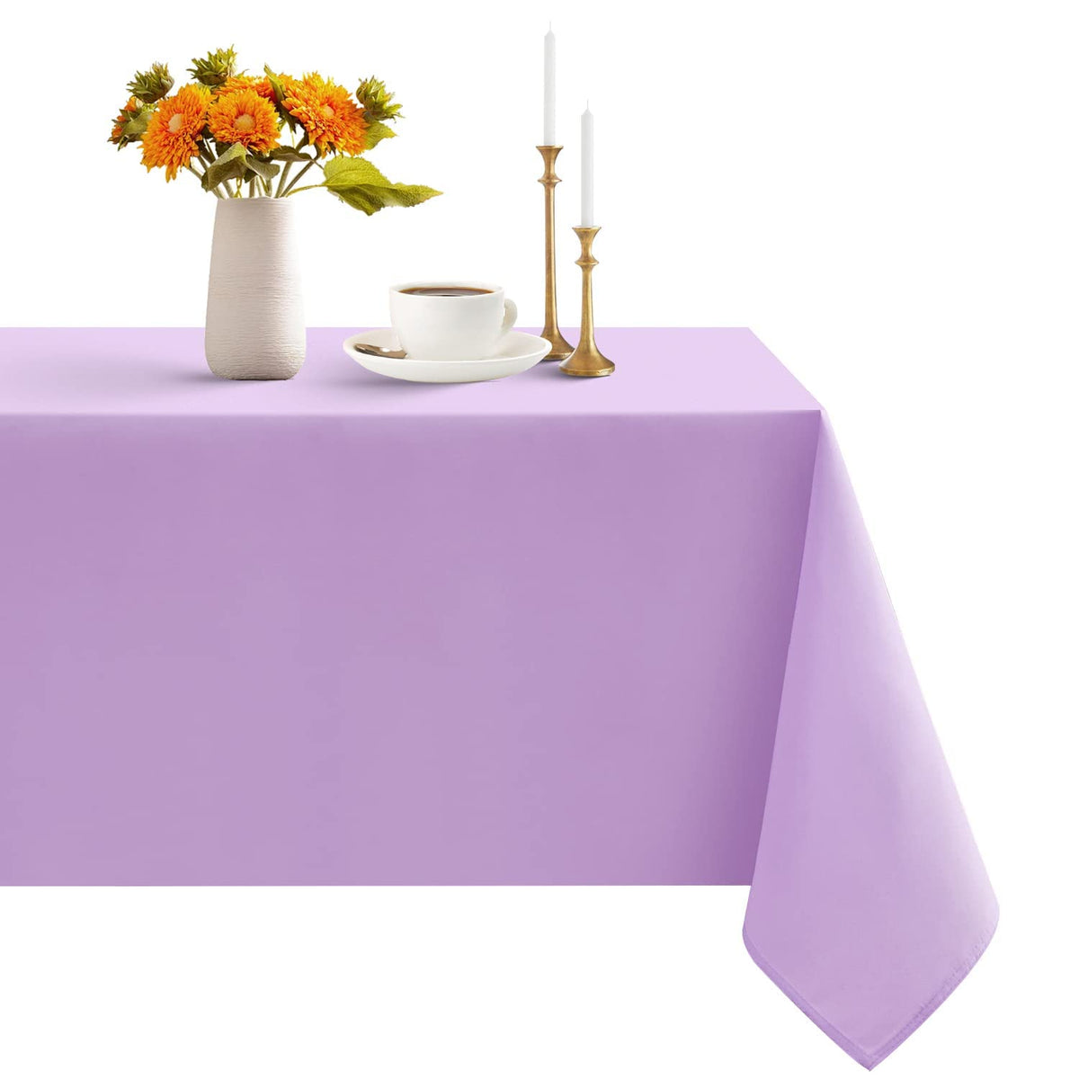 Romanstile Rectangle Tablecloth - Waterproof and Wrinkle Resistant Washable Polyester Table Cloth for Kitchen Dining/Party/Wedding Indoor and Outdoor Use (60 x 84 inch,Black)