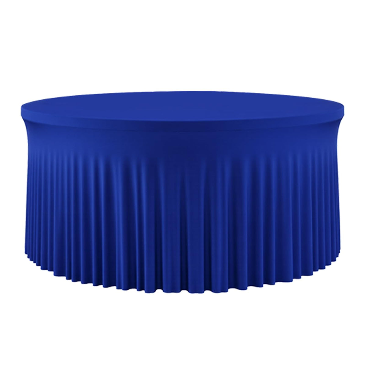 60 Inch Dark Green Round Tablecloth - Stretch Spandex Fitted Table Cover with Elastic Skirt Edge, Wrinkle-Free & Reusable for 5FT Tables Wedding Banquet Party Birthday Buffet