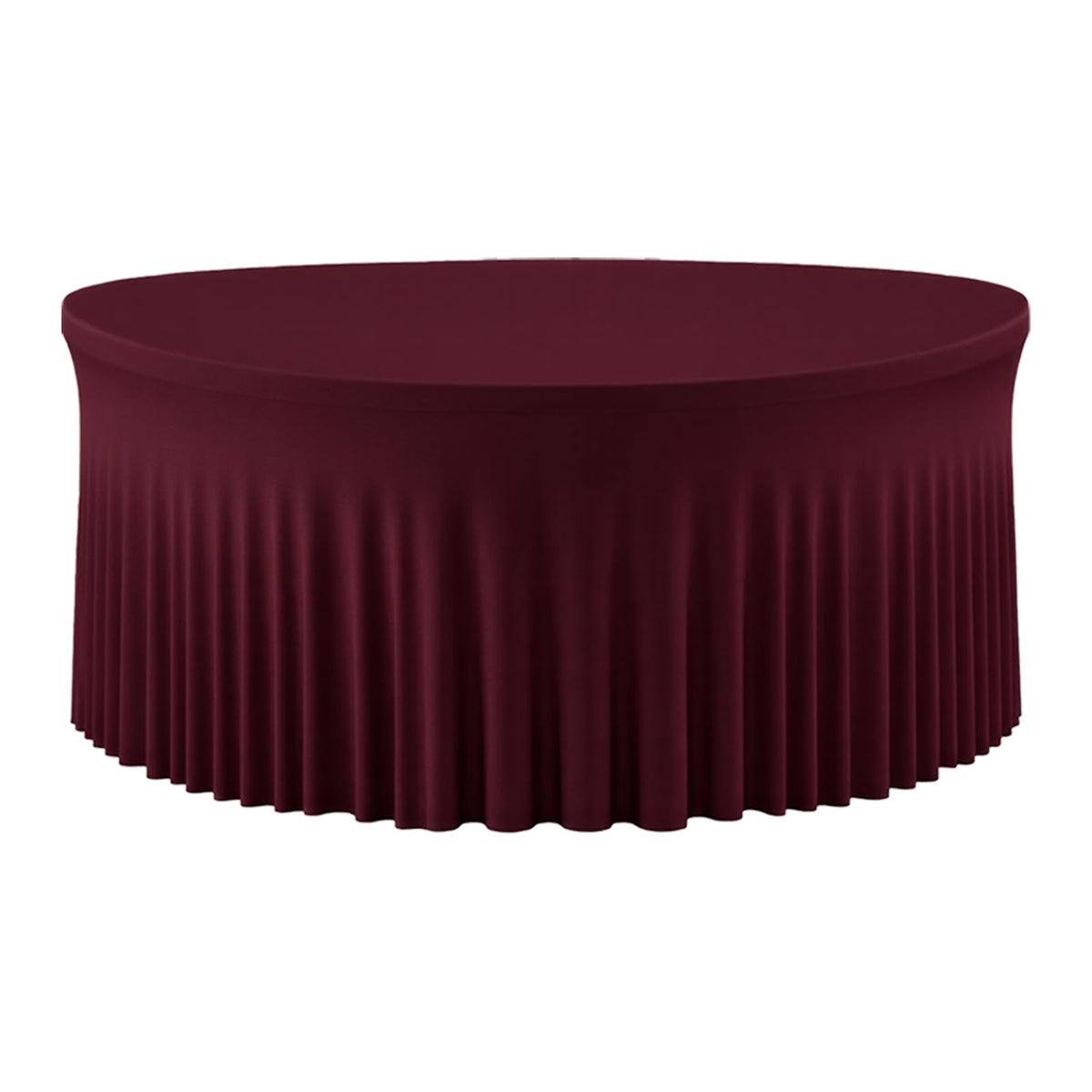 60 Inch Dark Green Round Tablecloth - Stretch Spandex Fitted Table Cover with Elastic Skirt Edge, Wrinkle-Free & Reusable for 5FT Tables Wedding Banquet Party Birthday Buffet