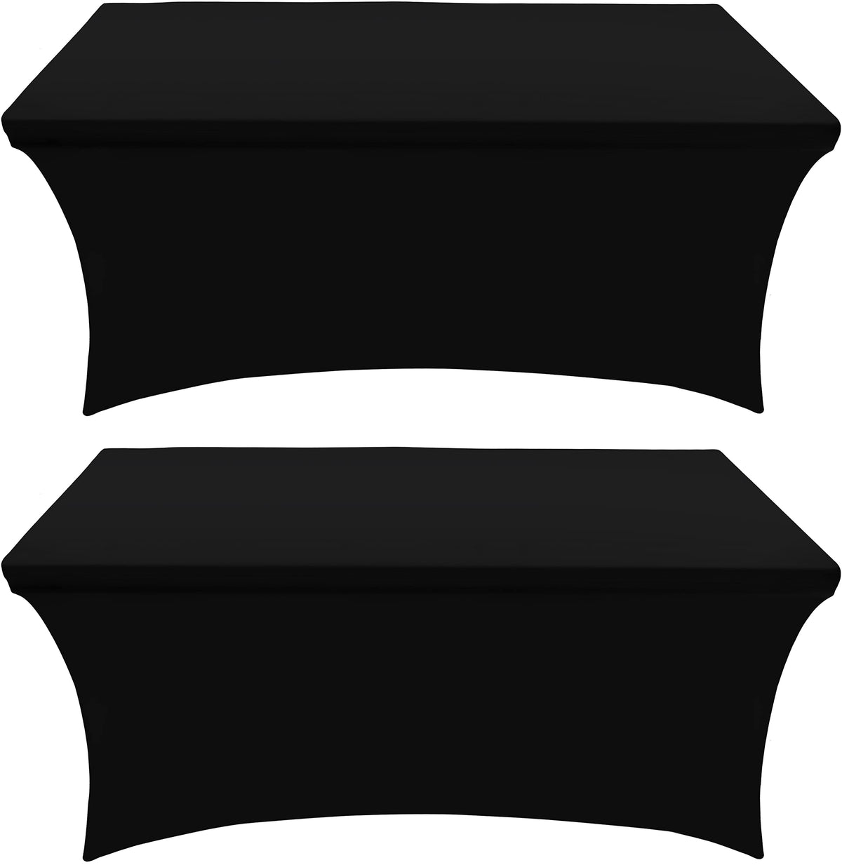 Utopia Kitchen Spandex Table Cloth 2 Pack [8FT, 96Lx30Wx30H Inch, Black]