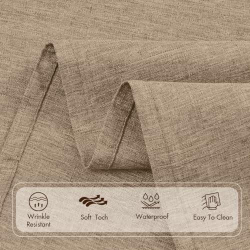 Flaxen 52x70 Rectangular Polyester Linen Farmhouse Tablecloth