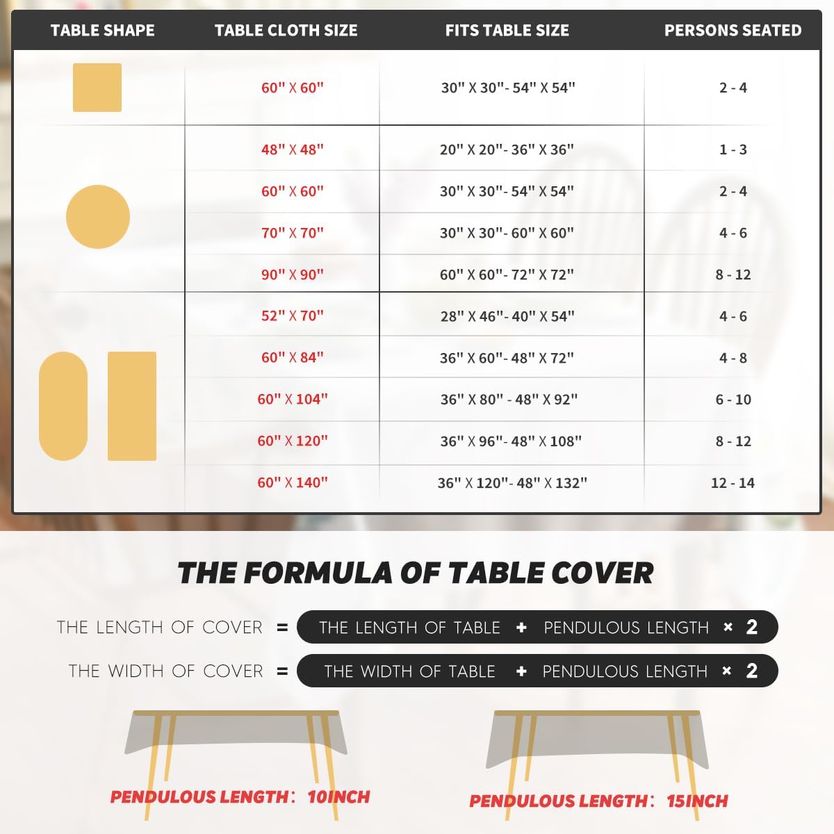 Horaldaily Tablecloth 60×84 Inch Rectangle, Peony Poppy Flower Brown