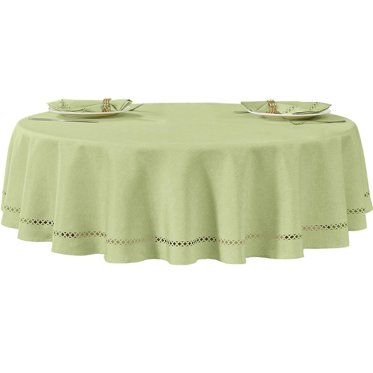 Flaxen 52x70 Rectangle Polyester Linen Farmhouse Tablecloth