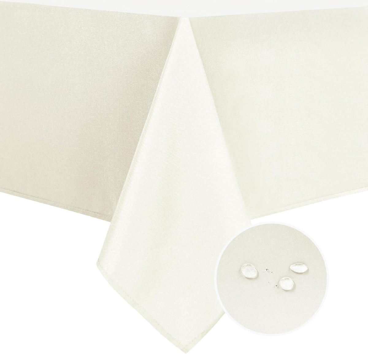 DWCN Rectangle Tablecloth - 60 x 84 Inch - Waterproof Stain and Wrinkle Resistant Washable Table Cloth, Decorative Fabric Table Cover for Kitchen Dining Room Party and Outdoor Use, Black