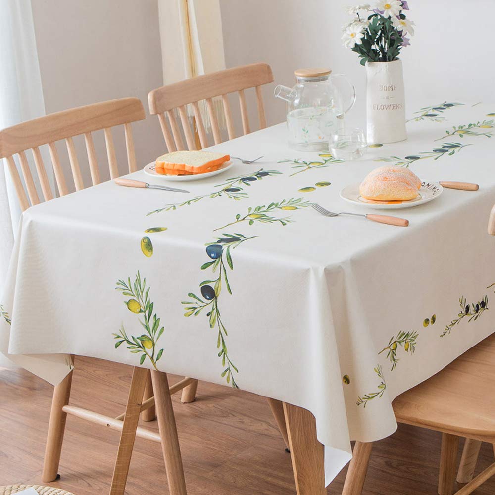 TruDelve Heavy Duty Vinyl Table Cloth Plastic Table Cloth for Kitchen Dining Table Wipeable PVC Waterproof Tablecloth for Rectangle Table(54"x72",Geometry)
