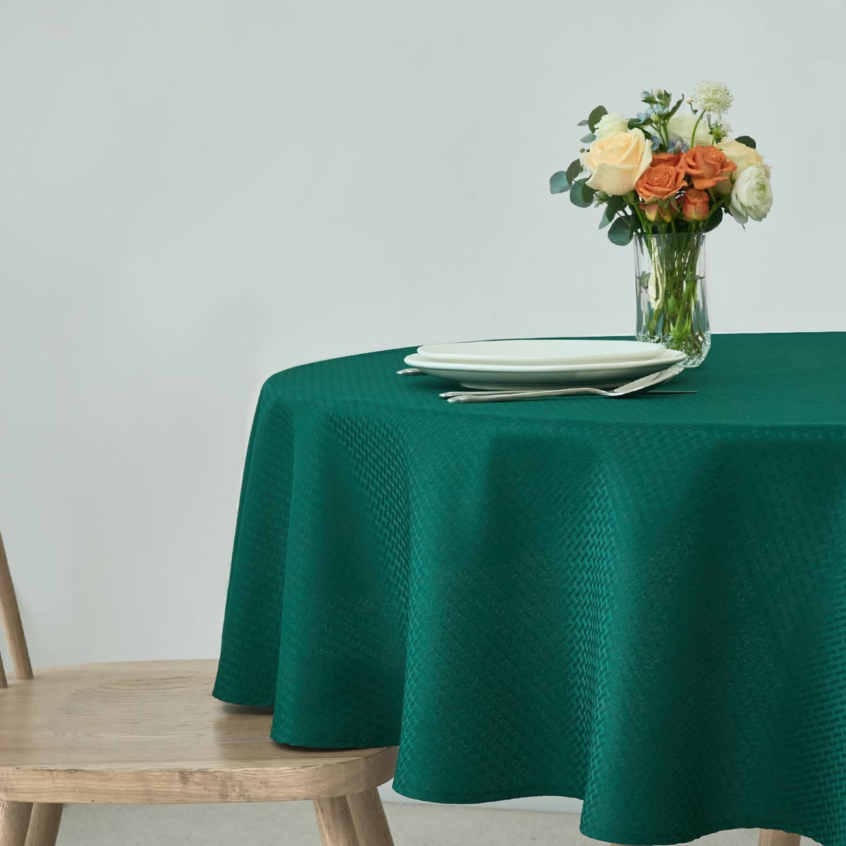 maxmill Rectangle Tablecloth Weaved Pattern Waterproof Spillproof Wrinkle Free Table Cloth, Kitchen Dining Tabletop Decoration, Fabric Table Cover for Holiday Parties, 52 x 70 Inch, Sage Green