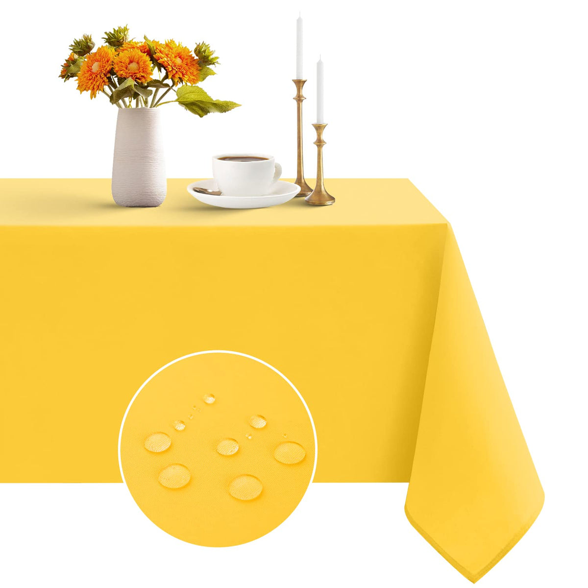 Romanstile Rectangle Tablecloth - Waterproof and Wrinkle Resistant Washable Polyester Table Cloth for Kitchen Dining/Party/Wedding Indoor and Outdoor Use (60 x 84 inch,Black)