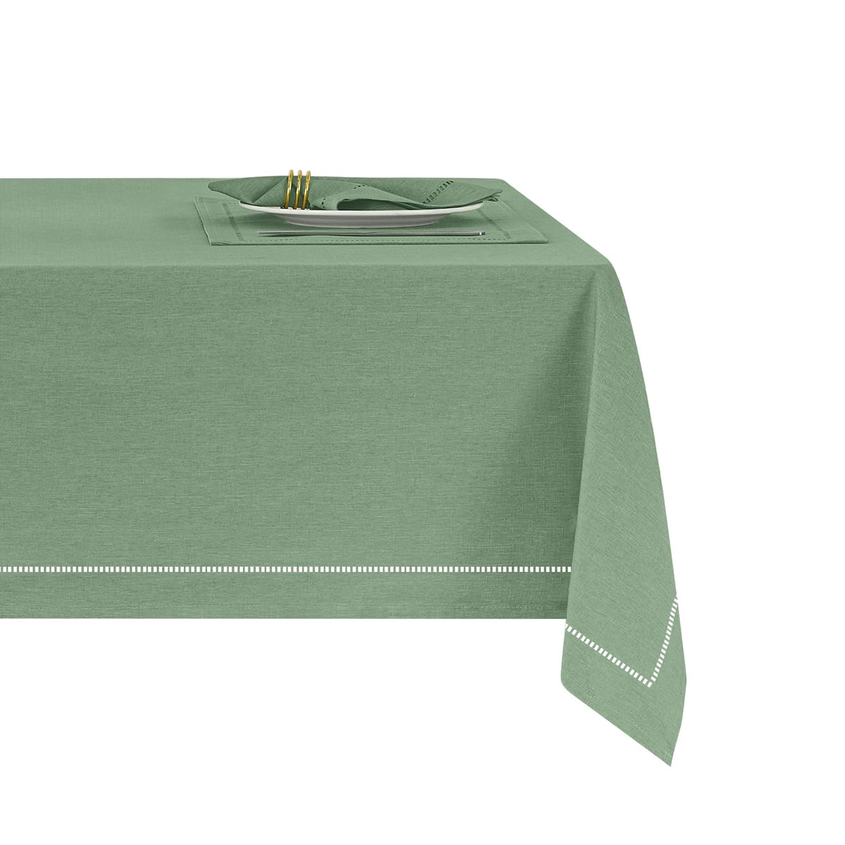 Flaxen 52x70 Rectangle Polyester Linen Farmhouse Tablecloth