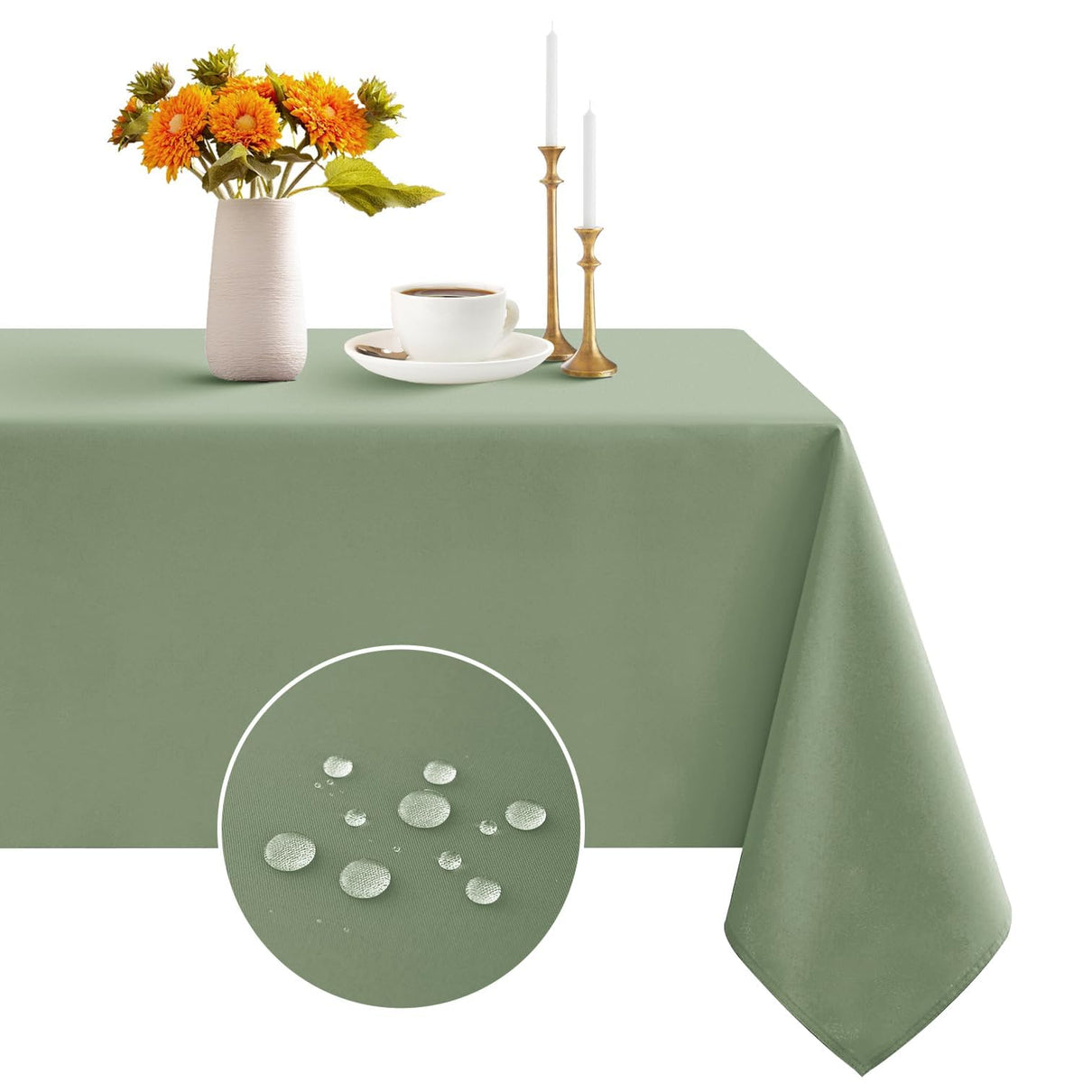 Romanstile Rectangle Tablecloth - Waterproof and Wrinkle Resistant Washable Polyester Table Cloth for Kitchen Dining/Party/Wedding Indoor and Outdoor Use (60 x 84 inch,Black)