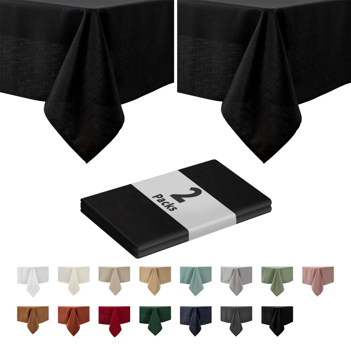 maxmill Rectangle Slubby Textured Tablecloth Waterproof Spillproof Wrinkle Free Table Cloth, Kitchen Dining Room Decoration, Fabric Table Cover for Holiday Party Dinner, 52 x 70 Inch, Sage Green