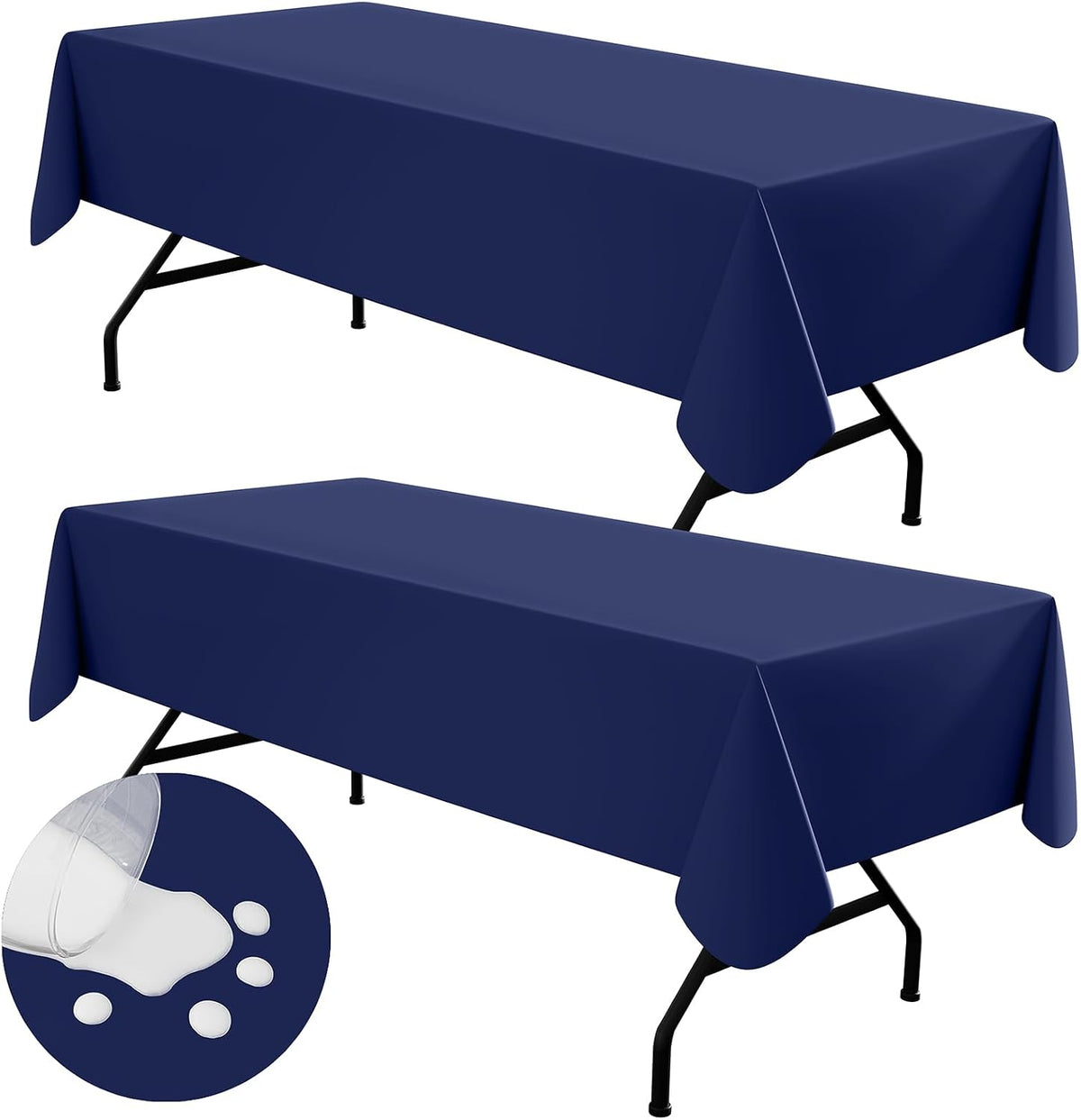 homing Rectangle Black Vinyl Waterproof Tablecloth with Flannel Backed