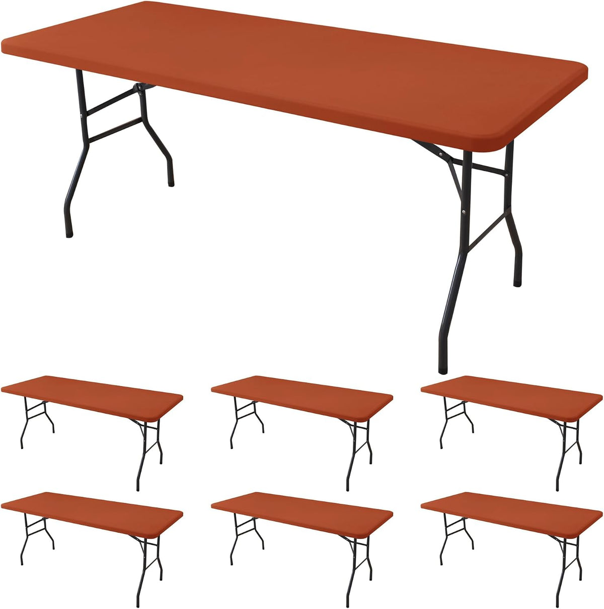 Fitted Tablecloth for 8 Foot Rectangle Tables-Fall Thanksgiving Table Cover