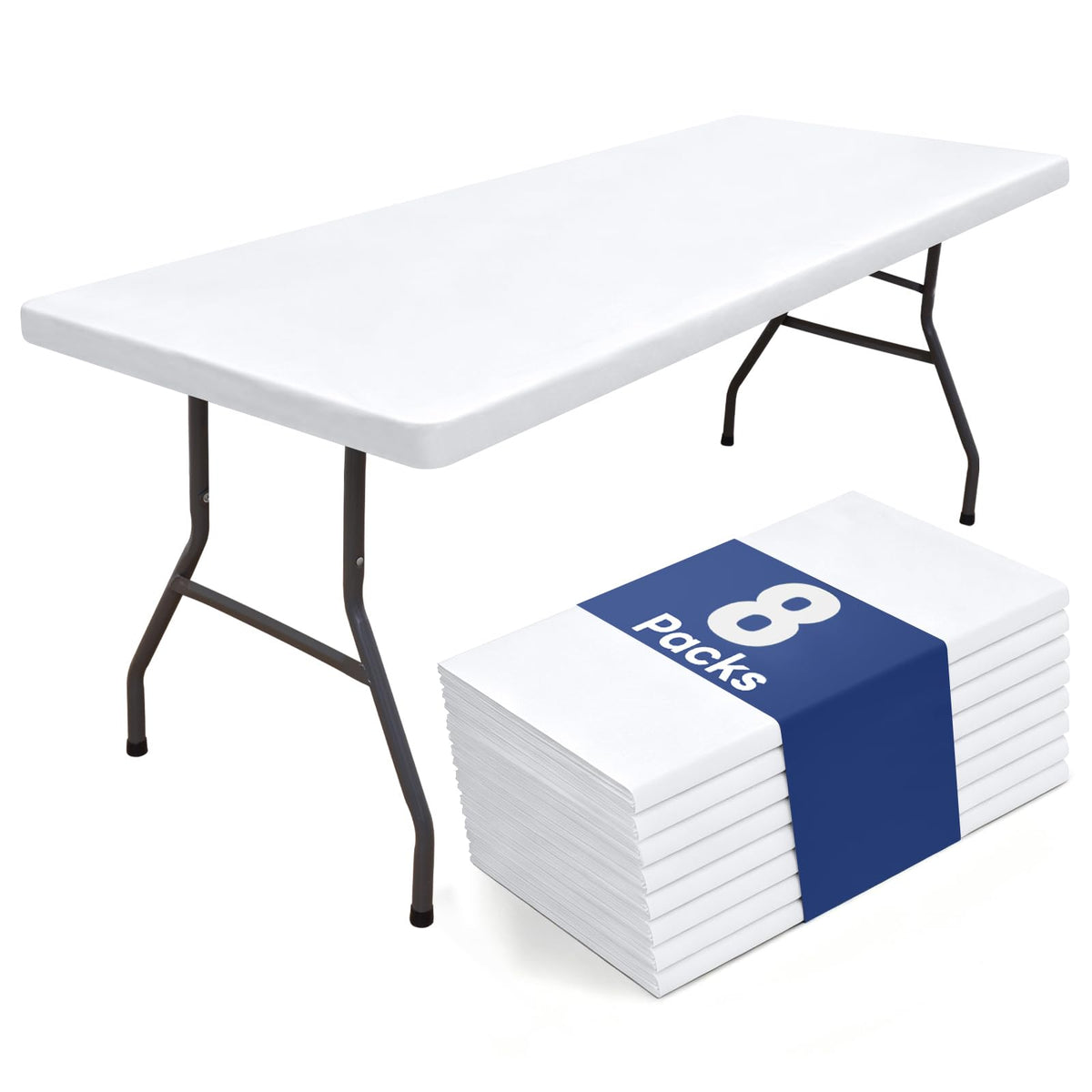 homing Rectangle Table Cloth Cover 6 Foot Black Elastic Fitted Tablecloth