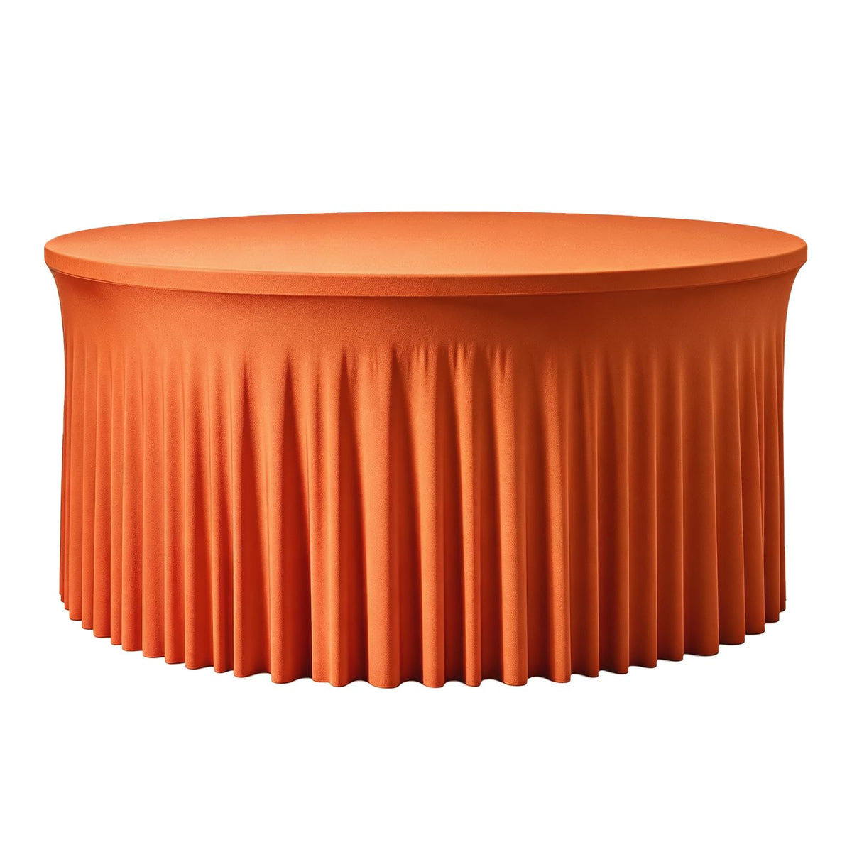 60 Inch Dark Green Round Tablecloth - Stretch Spandex Fitted Table Cover with Elastic Skirt Edge, Wrinkle-Free & Reusable for 5FT Tables Wedding Banquet Party Birthday Buffet