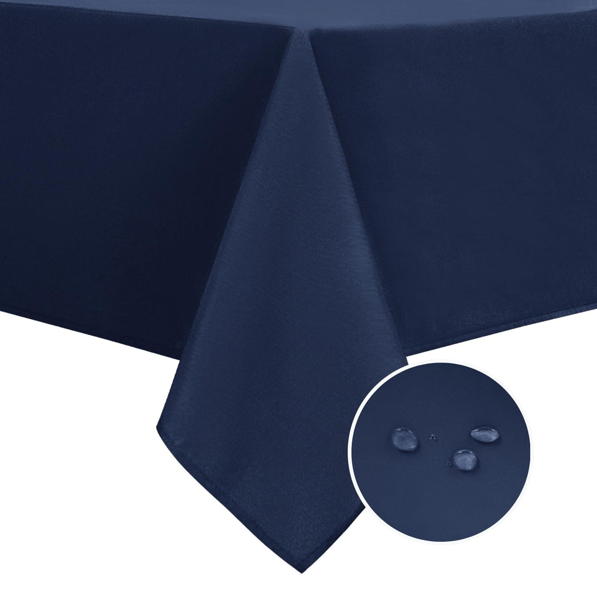 DWCN Rectangle Tablecloth - 60 x 84 Inch - Waterproof Stain and Wrinkle Resistant Washable Table Cloth, Decorative Fabric Table Cover for Kitchen Dining Room Party and Outdoor Use, Black