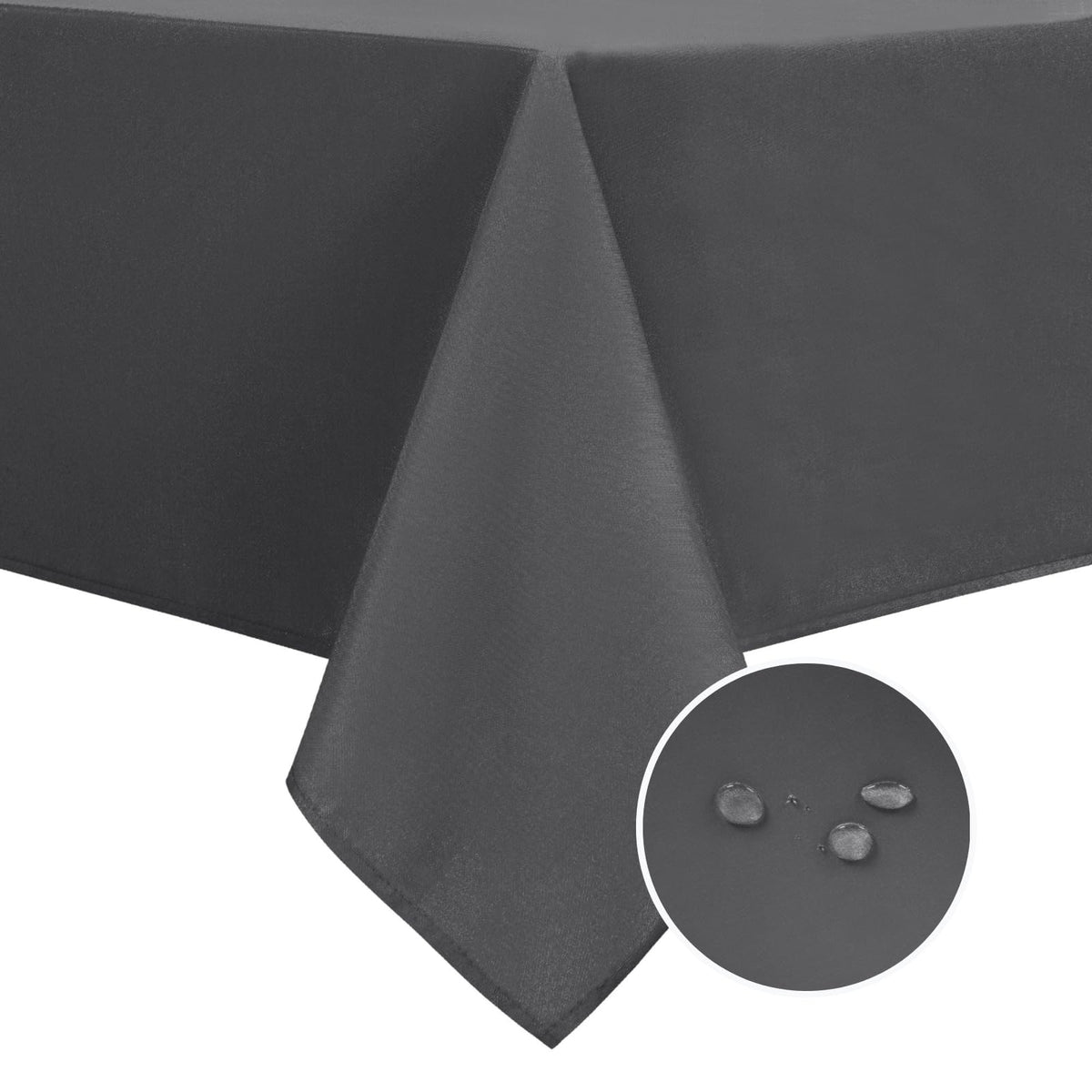 DWCN Rectangle Tablecloth - 60 x 84 Inch - Waterproof Stain and Wrinkle Resistant Washable Table Cloth, Decorative Fabric Table Cover for Kitchen Dining Room Party and Outdoor Use, Black