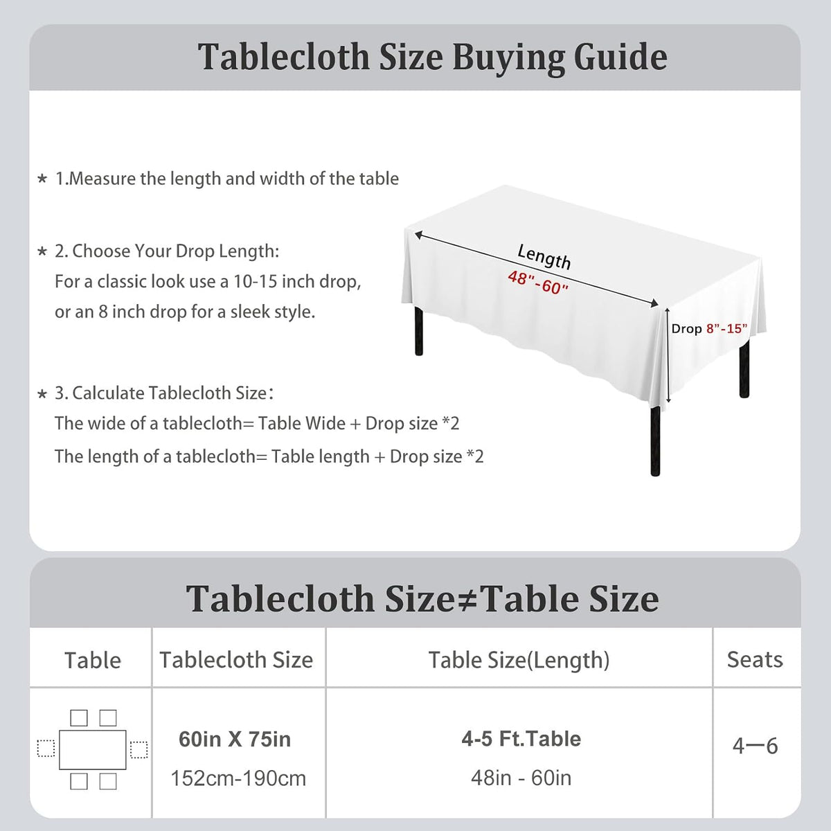 Alsoo Checkered Tablecloth Rectangle Washable Buffalo Plaid Table Cloth Cotton Linen Gingham Table Cover for Picnic Kitchen Dining Room, Beige and White, 60 * 75