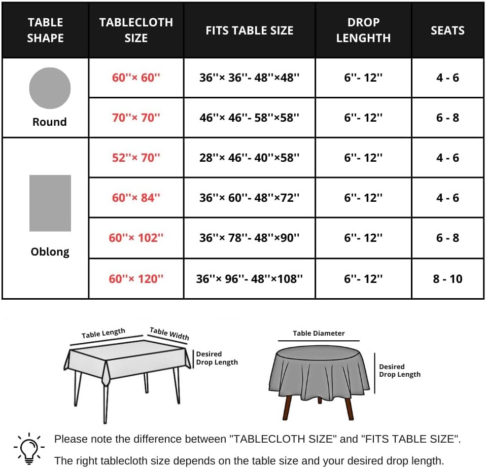 Round Tablecloth 70 Inches Red Brown Buffalo Plaid Winter Table Cloth - Polyester Checkered Gingham Christmas Table Cover Reusable Water Resistant for Fall Thanksgiving Holiday Party Kitchen Dinning