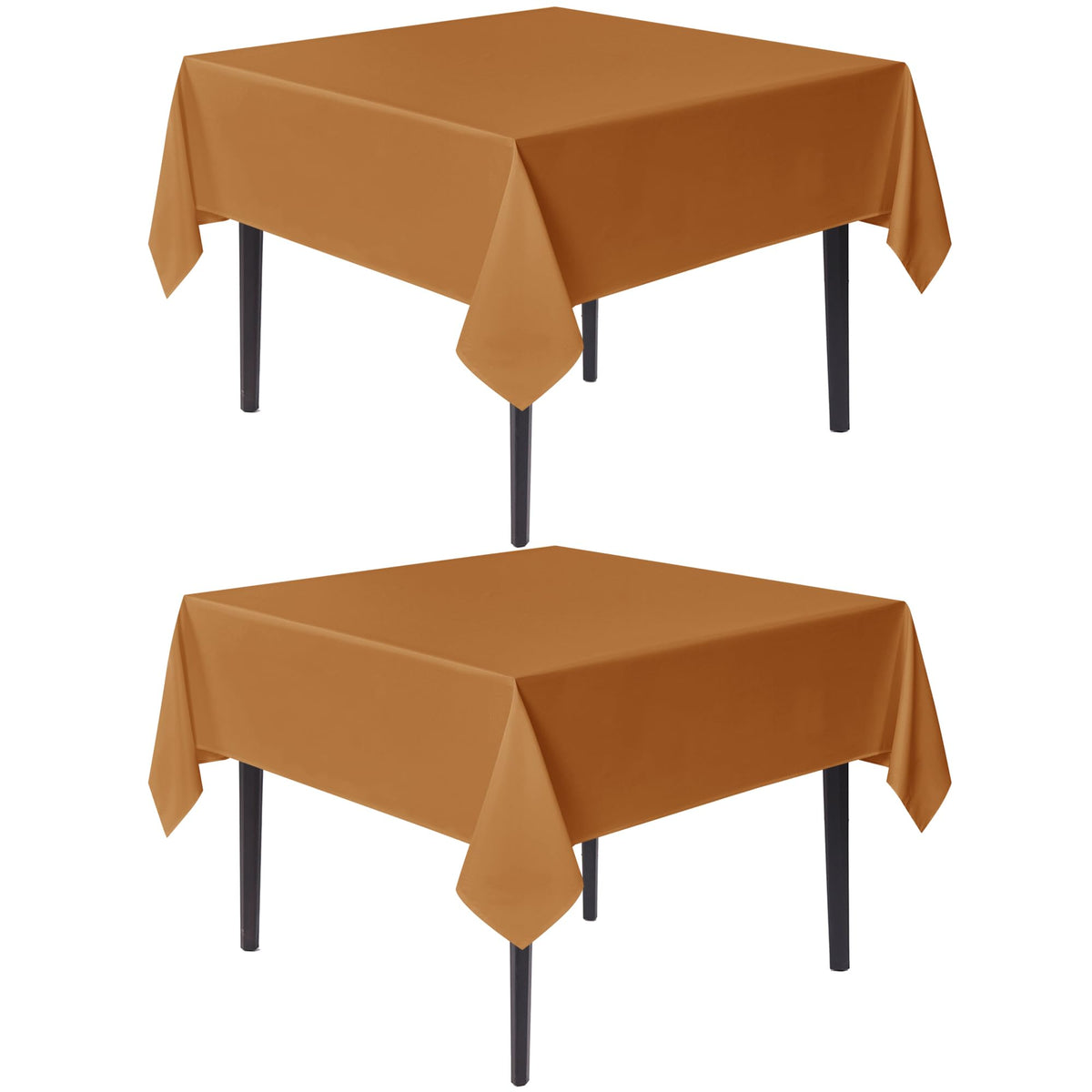sancua Natural Square Tablecloth 54x54 Inch Fabric Card Table Cloth, 2 Pack