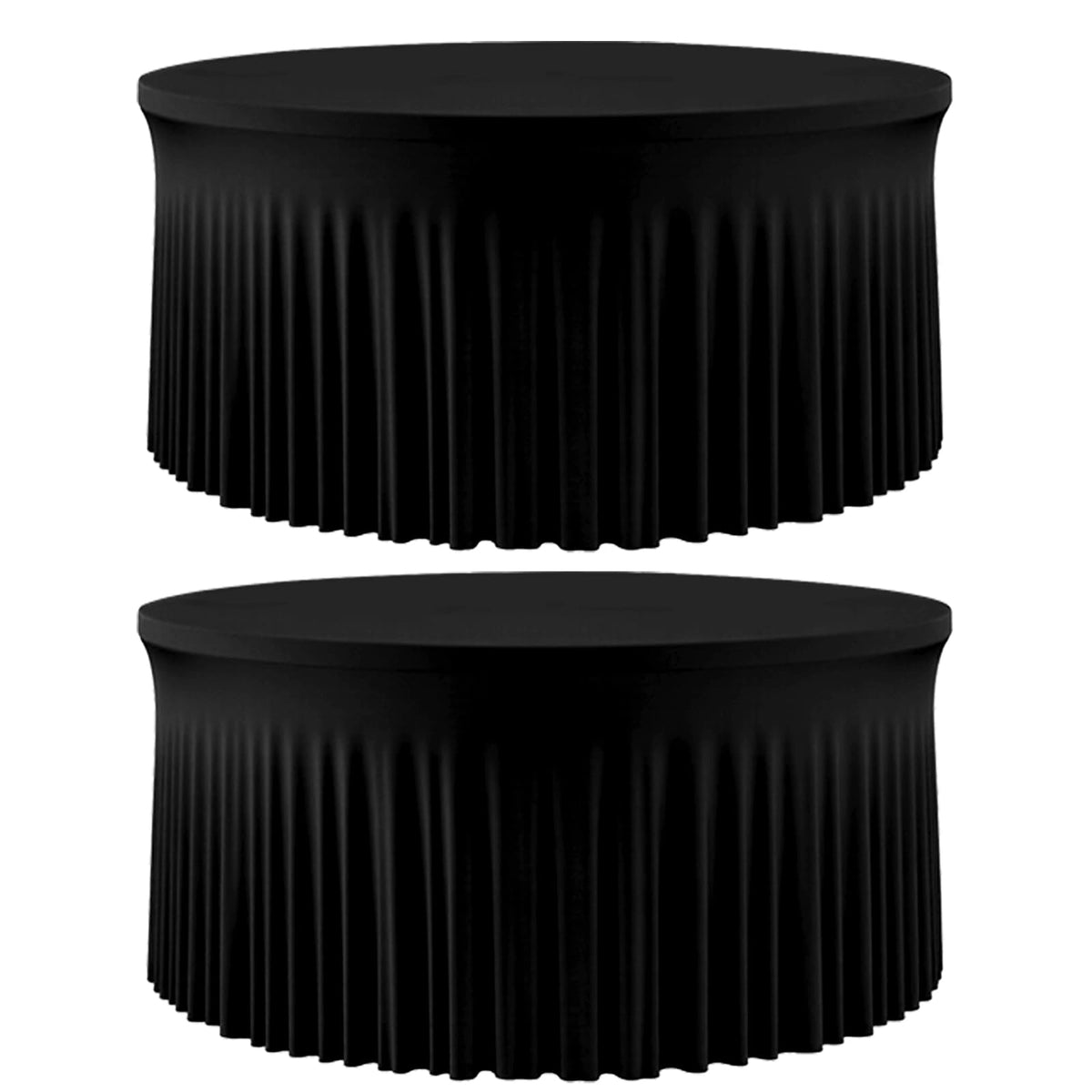 60 Inch Dark Green Round Tablecloth - Stretch Spandex Fitted Table Cover with Elastic Skirt Edge, Wrinkle-Free & Reusable for 5FT Tables Wedding Banquet Party Birthday Buffet