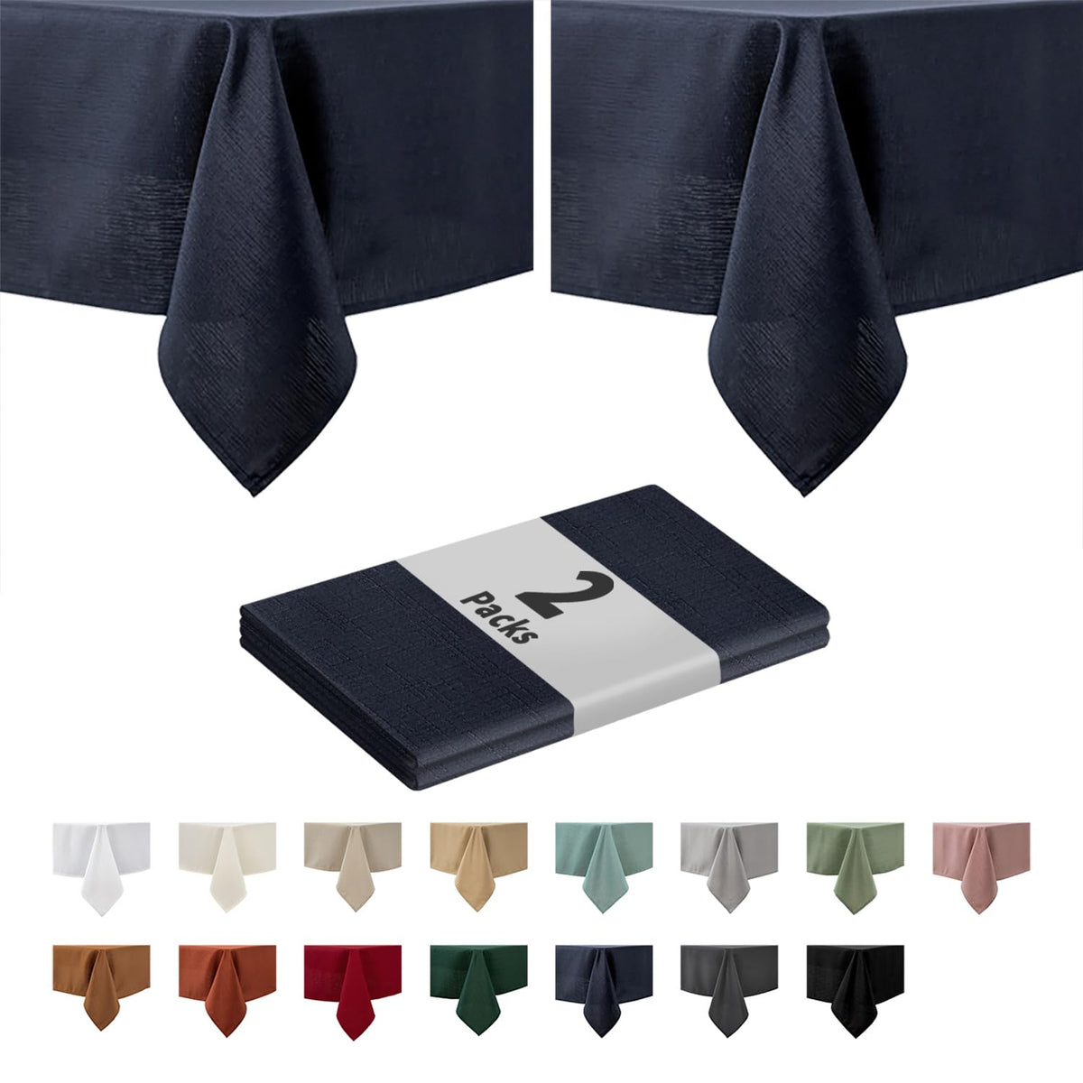 maxmill Rectangle Slubby Textured Tablecloth Waterproof Spillproof Wrinkle Free Table Cloth, Kitchen Dining Room Decoration, Fabric Table Cover for Holiday Party Dinner, 52 x 70 Inch, Sage Green