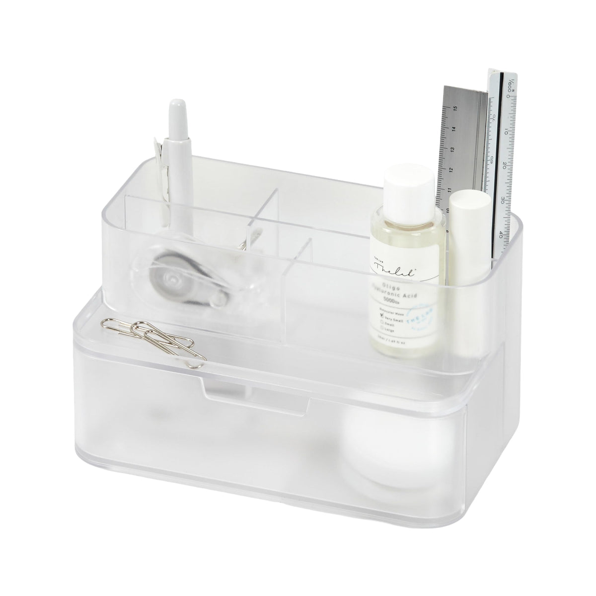 BLUE GINKGO Compact Desk Organizer, Blue, Made in Korea