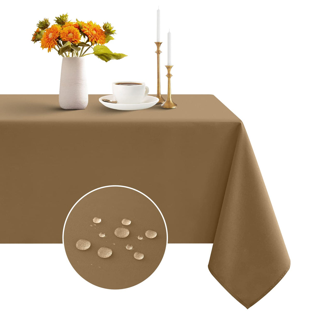 Romanstile Rectangle Tablecloth - Waterproof and Wrinkle Resistant Washable Polyester Table Cloth for Kitchen Dining/Party/Wedding Indoor and Outdoor Use (60 x 84 inch,Black)