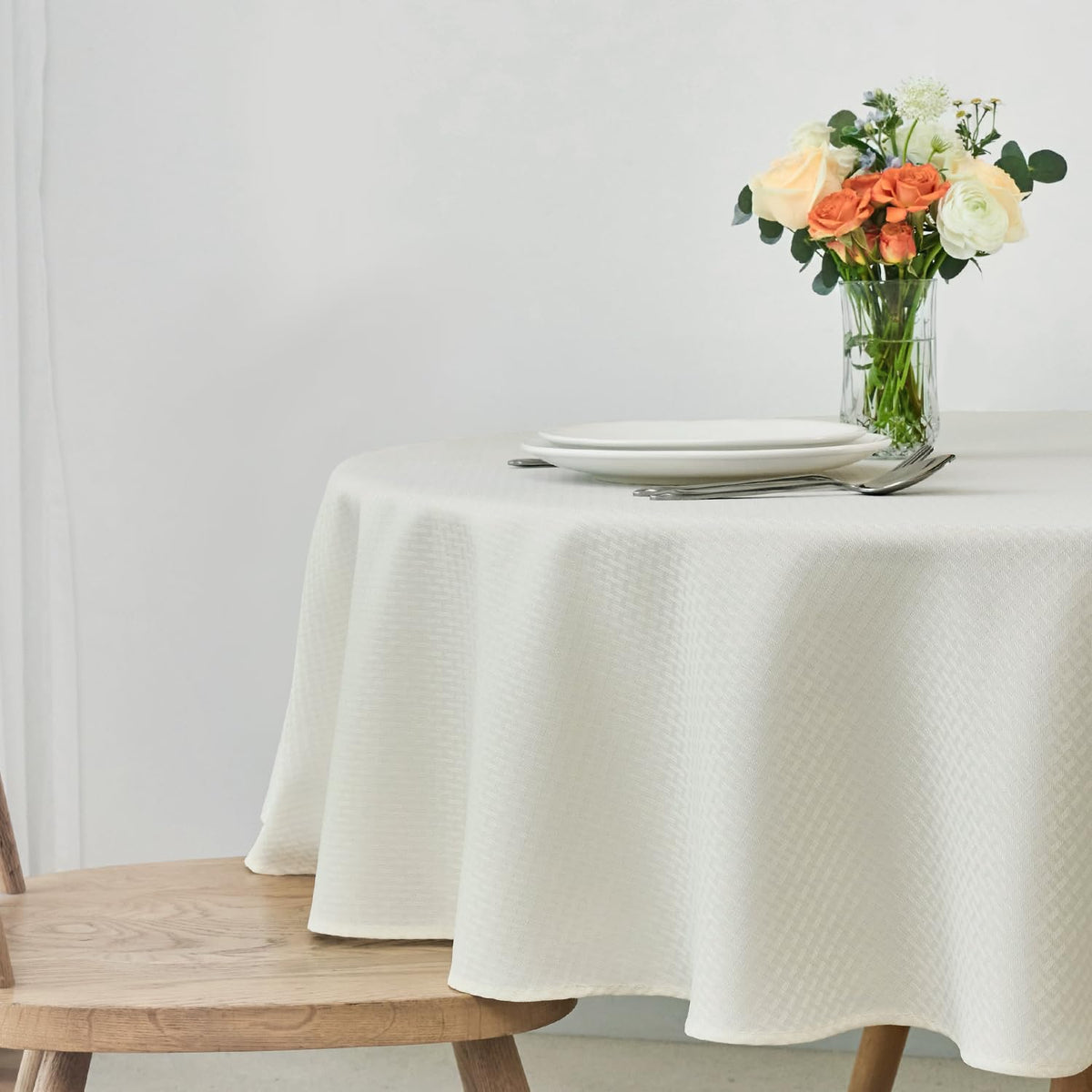 maxmill Rectangle Tablecloth Weaved Pattern Waterproof Spillproof Wrinkle Free Table Cloth, Kitchen Dining Tabletop Decoration, Fabric Table Cover for Holiday Parties, 52 x 70 Inch, Sage Green